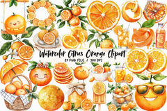 Citrus Orange Clipart Bundle - CraftNest - Digital Crafting and Art