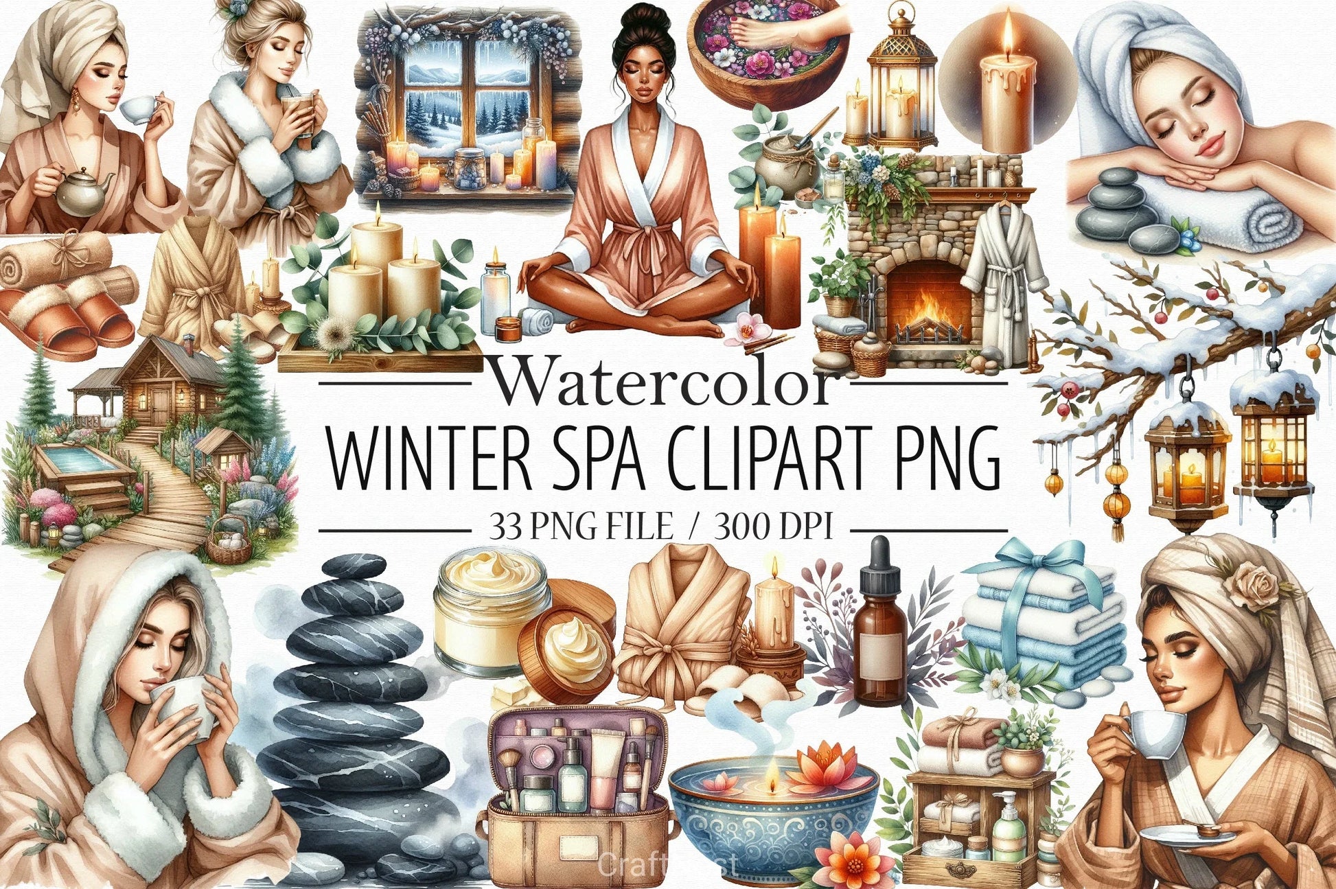 Winter Spa Clipart Bundle - CraftNest - Digital Crafting and Art
