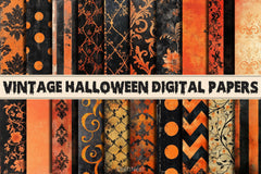 Vintage Halloween Digital Papers - CraftNest - Digital Crafting and Art