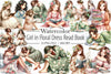 Floral Dress Girl Reading Clipart Bundle
