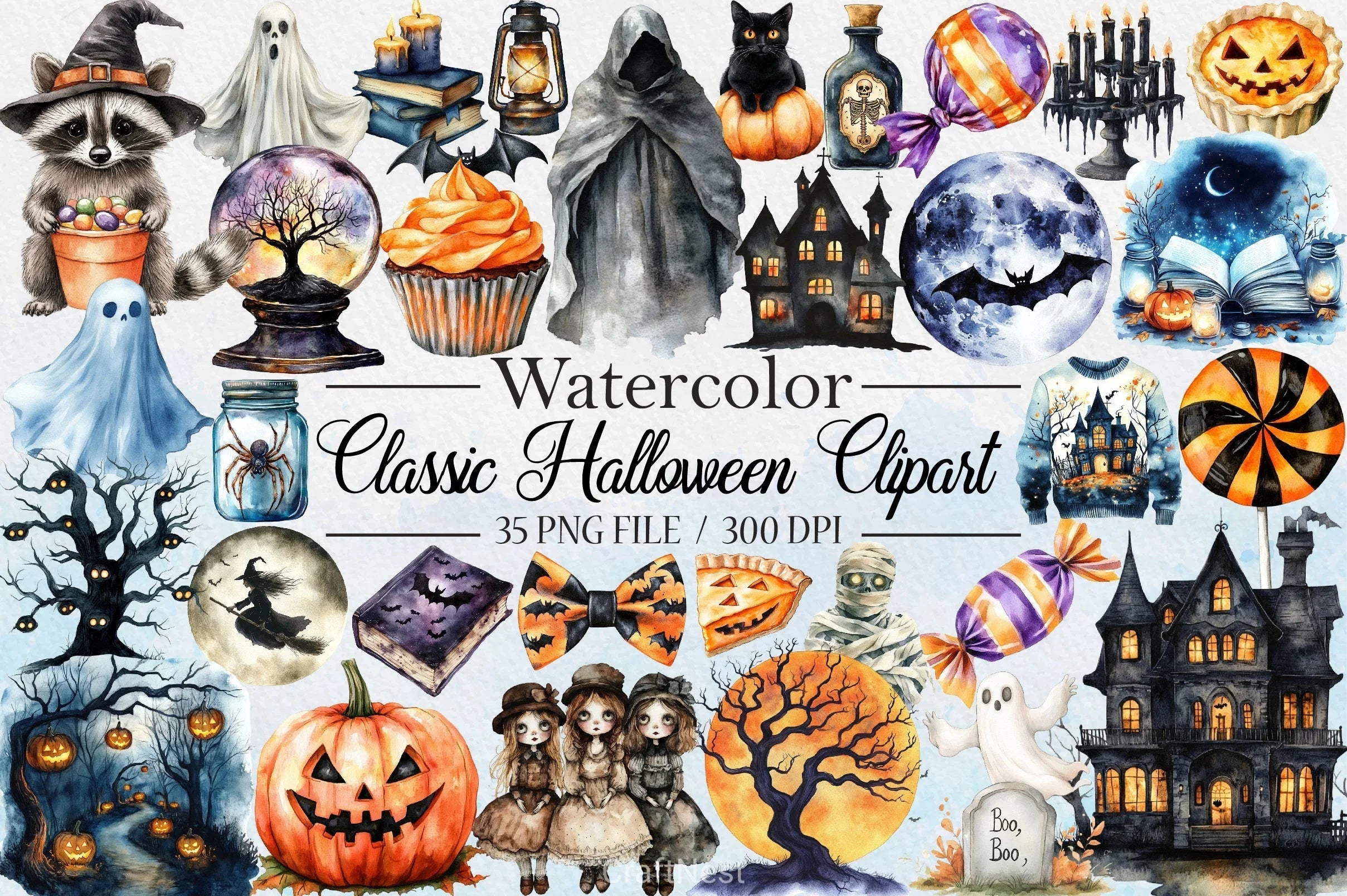 Classic Halloween Clipart Bundle - CraftNest - Digital Crafting and Art