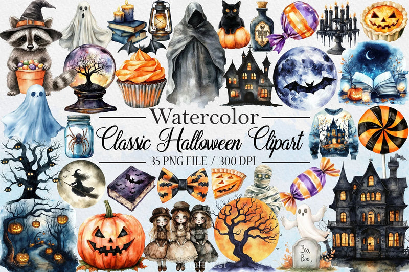 Classic Halloween Clipart Bundle - CraftNest - Digital Crafting and Art