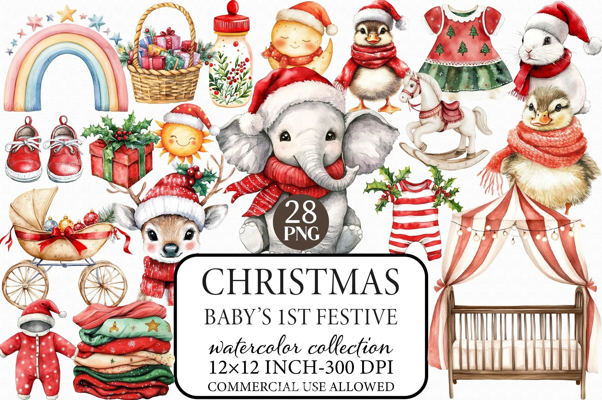 Baby's 1st Christmas Clipart Bundle - CraftNest - Digital Crafting and Art