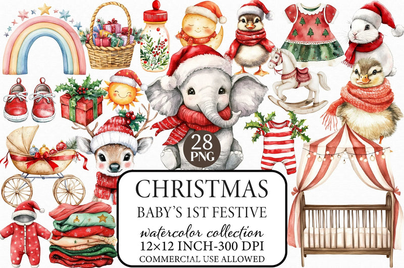 Baby's 1st Christmas Clipart Bundle - CraftNest - Digital Crafting and Art