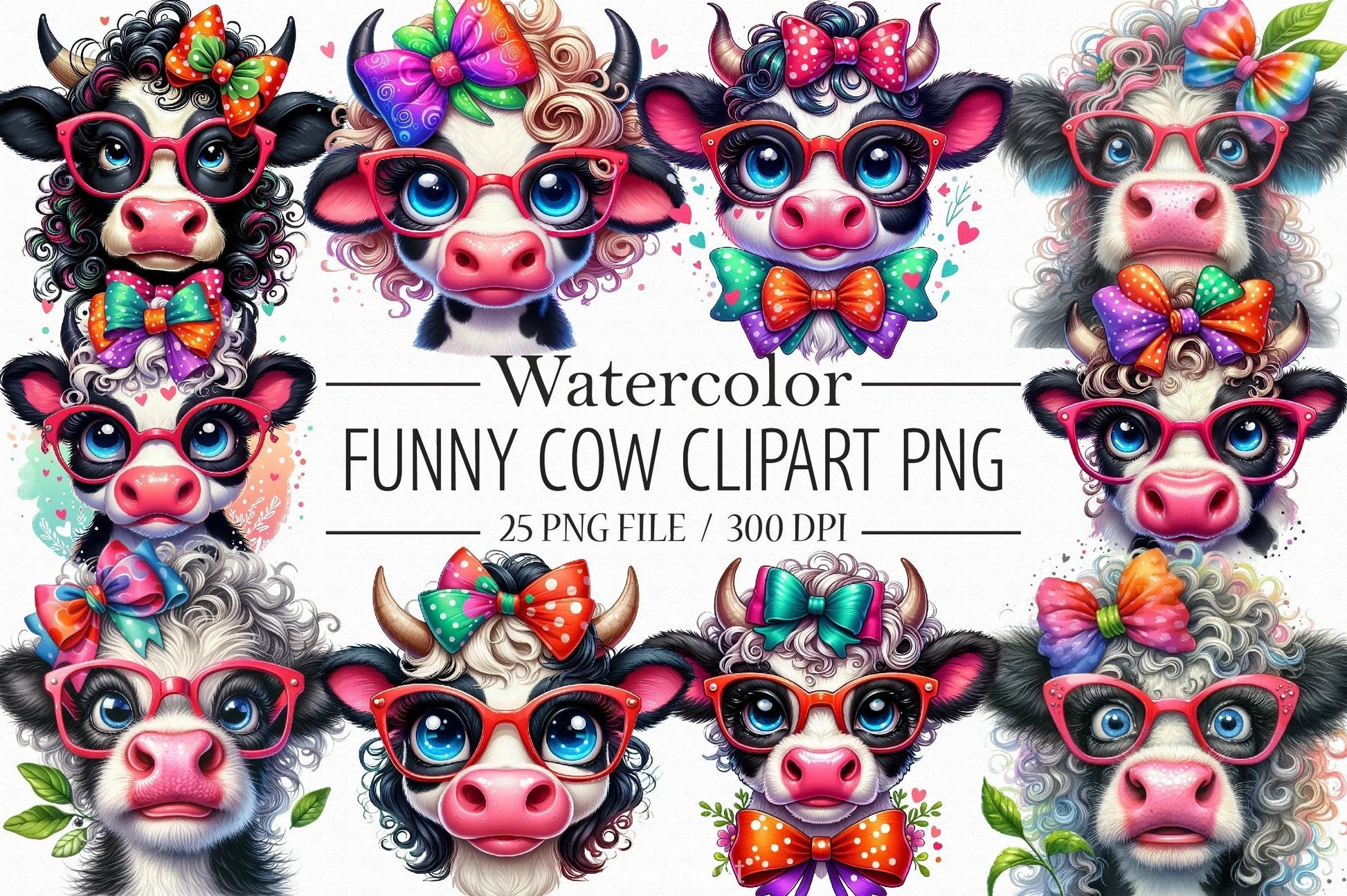 Funny Cow Clipart Bundle 4 - CraftNest - Digital Crafting and Art