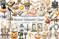 Neutral Halloween Clipart Bundle 6 - CraftNest - Digital Crafting and Art