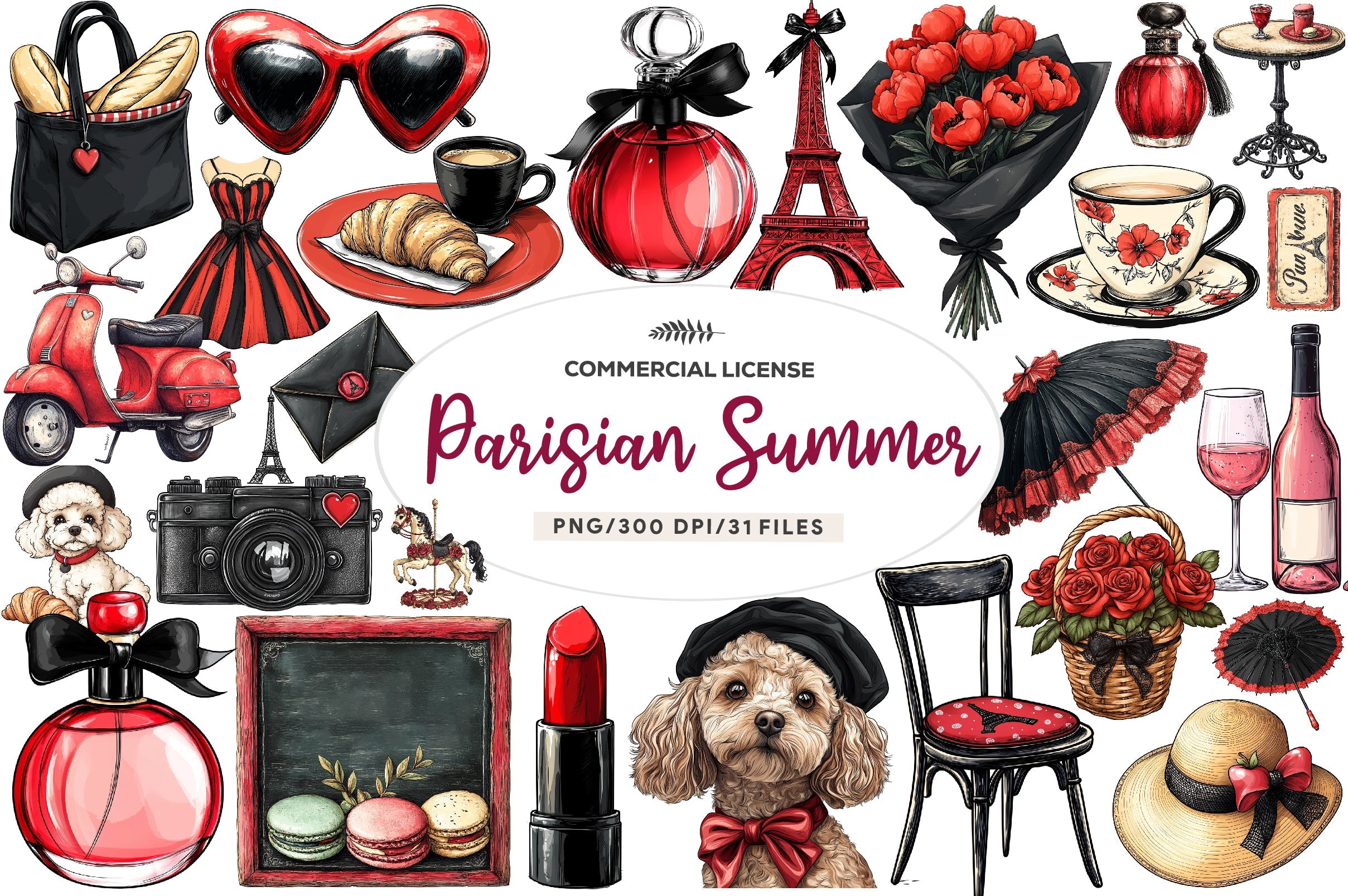 Parisian Summer Clipart Bundle 1