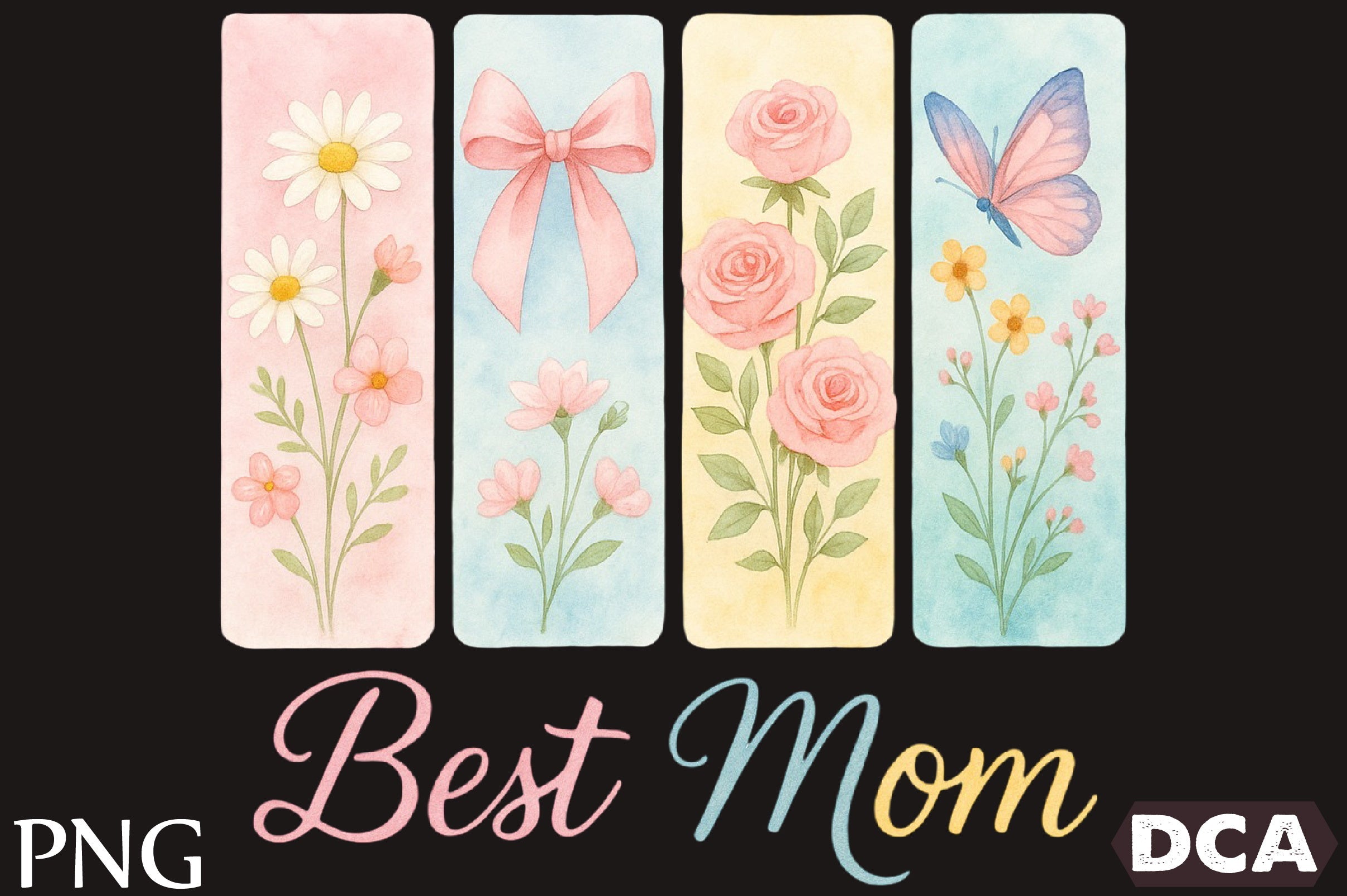 Brushstroke Best Mom Clipart Bundle