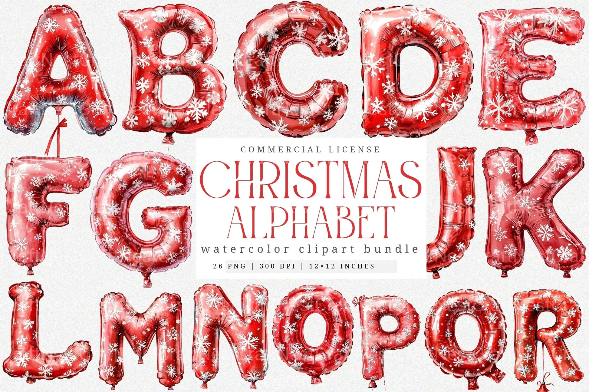 Christmas Alphabet Clipart Bundle 7 - CraftNest - Digital Crafting and Art