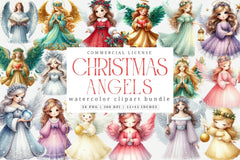 Christmas Angels Clipart Bundle - CraftNest - Digital Crafting and Art
