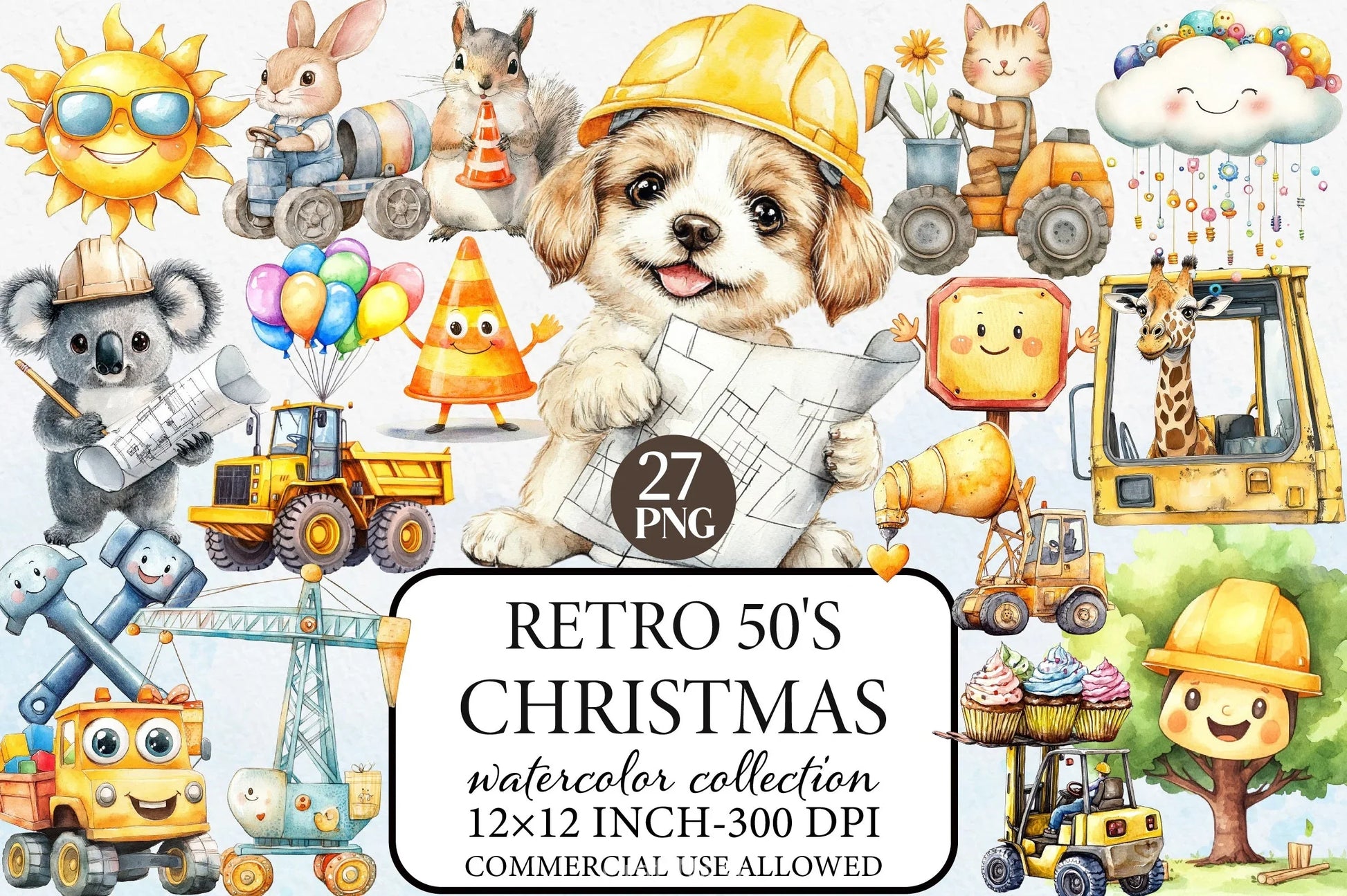 Cute Construction Clipart Bundle 22 - CraftNest - Digital Crafting and Art