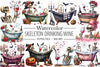 Skeleton Drinking Wine Clipart Bundle