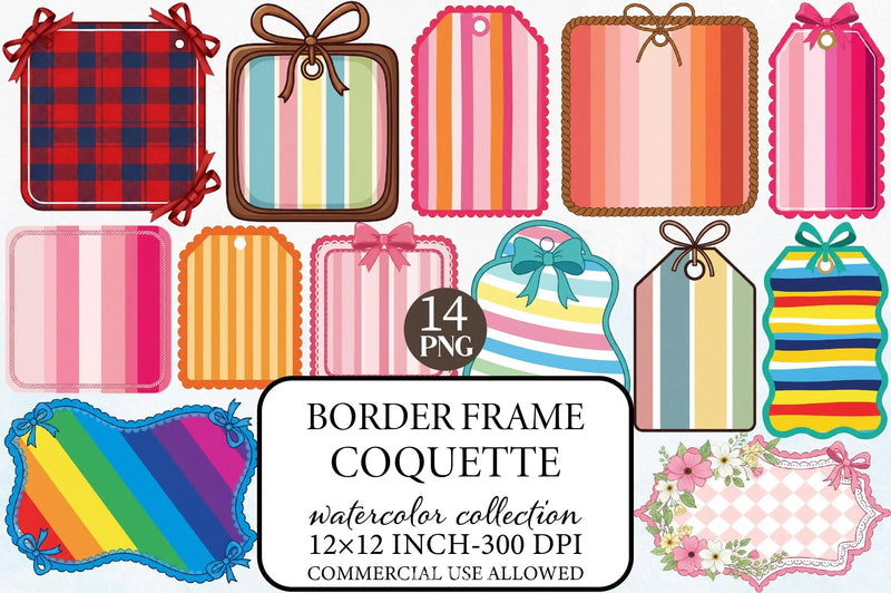 Border Frame Coquette Clipart Bundle 4 - CraftNest - Digital Crafting and Art
