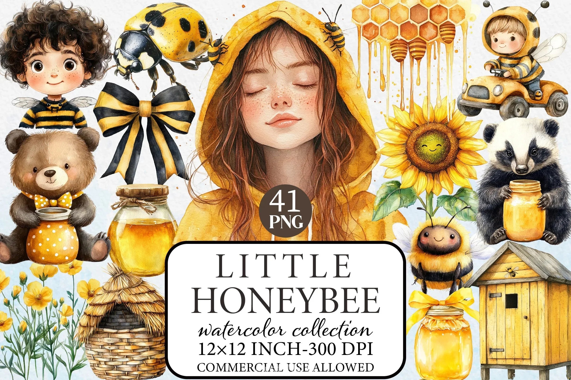 Little Honeybee Clipart Bundle - CraftNest - Digital Crafting and Art