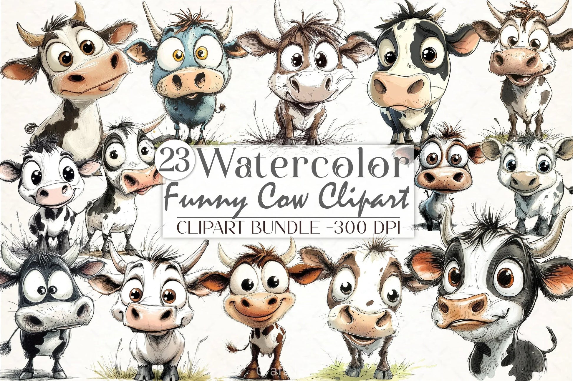 Funny Cow Clipart Bundle 3 - CraftNest - Digital Crafting and Art