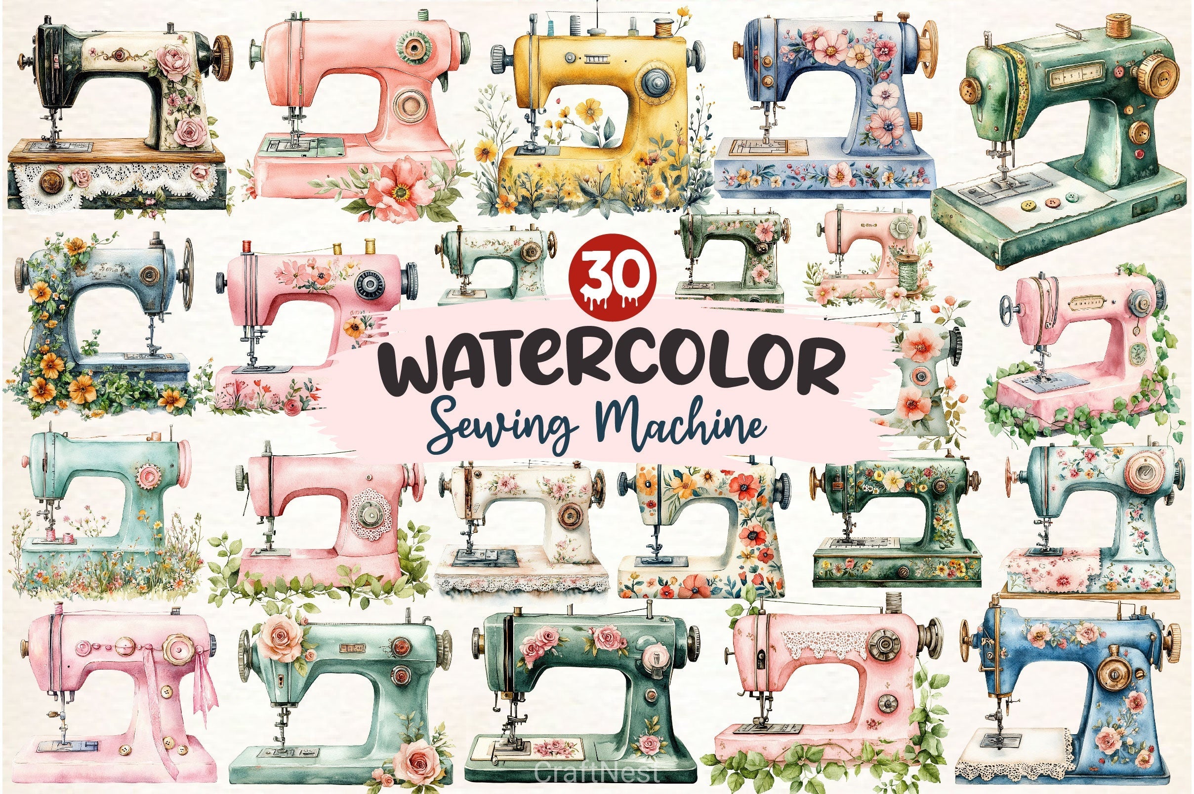 Sewing Machine Clipart Bundle 3