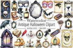 Antique Halloween Clipart Bundle 1 - CraftNest - Digital Crafting and Art