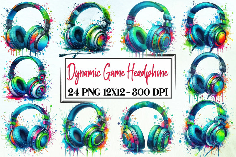 Dynamic Game Headphone Clipart Bundle - CraftNest - Digital Crafting and Art