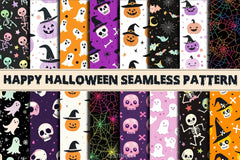 Happy Cute Halloween Seamless Pattern - CraftNest - Digital Crafting and Art