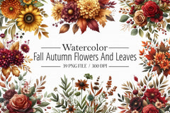 Fall Floral Clipart Bundle - CraftNest - Digital Crafting and Art