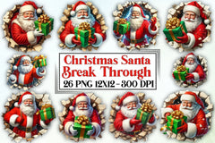 Christmas Santa Clipart Bundle 4 - CraftNest - Digital Crafting and Art