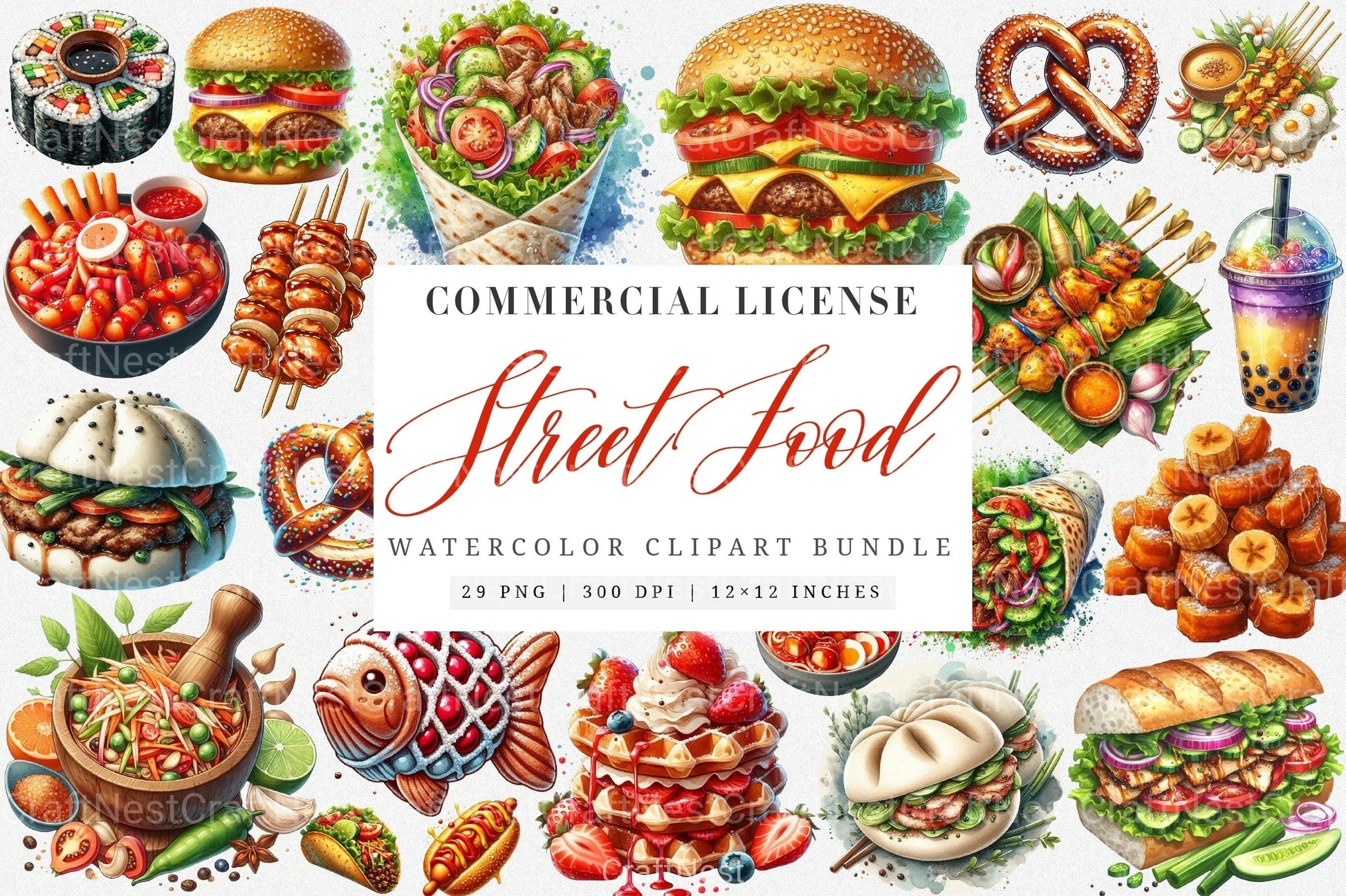 Street Food Clipart Bundle  99 - CraftNest - Digital Crafting and Art