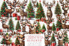 Funny Reindeer Christmas Clipart Bundle