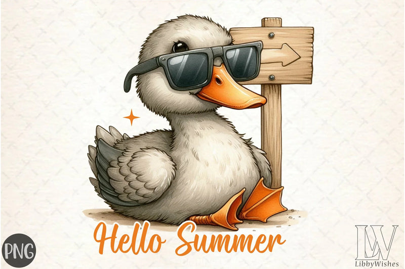 Hello Summer Duck Clipart Bundle - CraftNest - Digital Crafting and Art