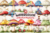 Embroidered Mushrooms Clipart Bundle