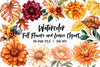 Fall Flowers & Leaves Clipart Bundle