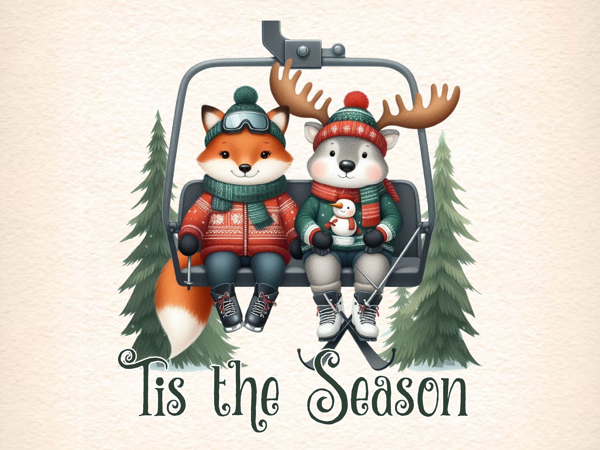 Tis The Season Animal Christmas Clipart Bundle