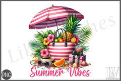 Summer Vibes Striped Beach Bag Clipart Bundle - CraftNest - Digital Crafting and Art