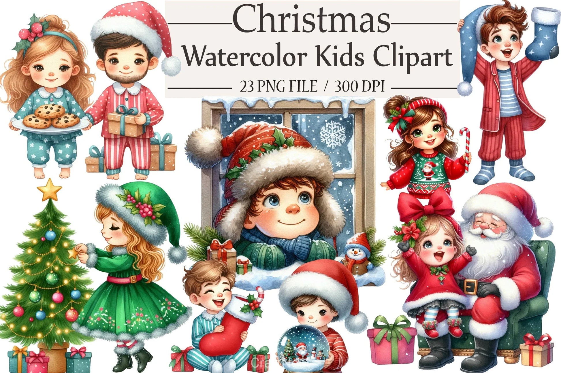 Christmas Kids Clipart Bundle - CraftNest - Digital Crafting and Art
