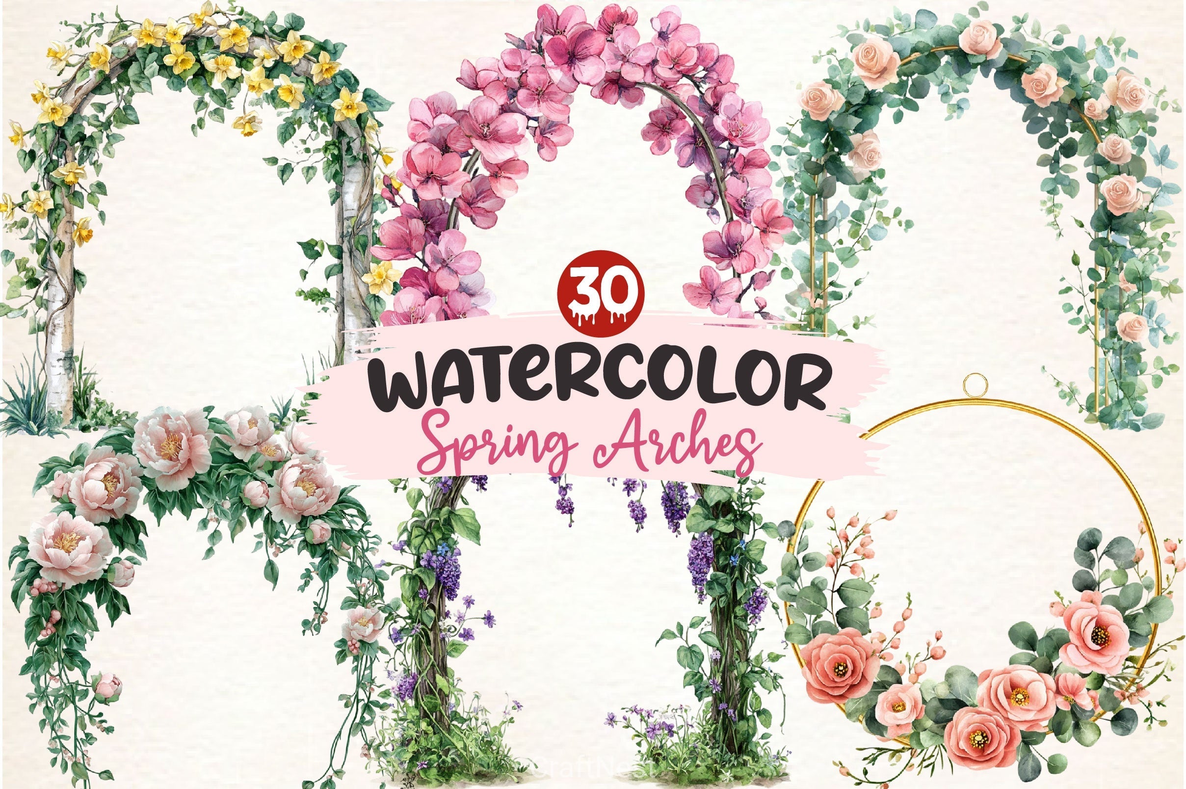 Spring Arches Clipart Bundle 2