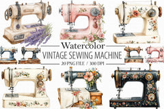 Vintage Sewing Machine Clipart Bundle - CraftNest - Digital Crafting and Art