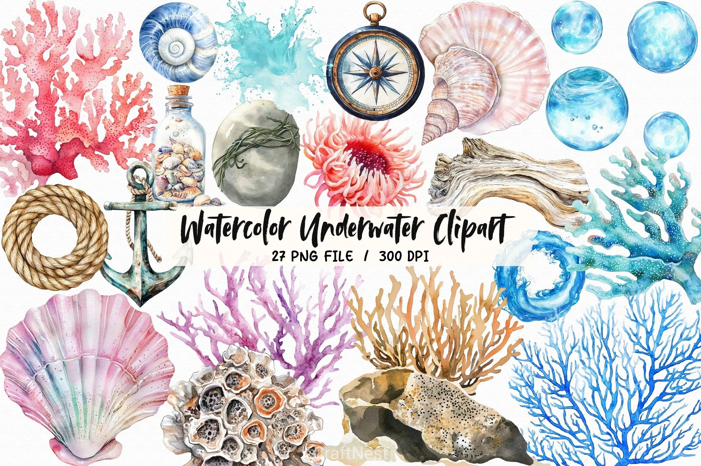 Underwater Clipart Bundle 6 - CraftNest - Digital Crafting and Art