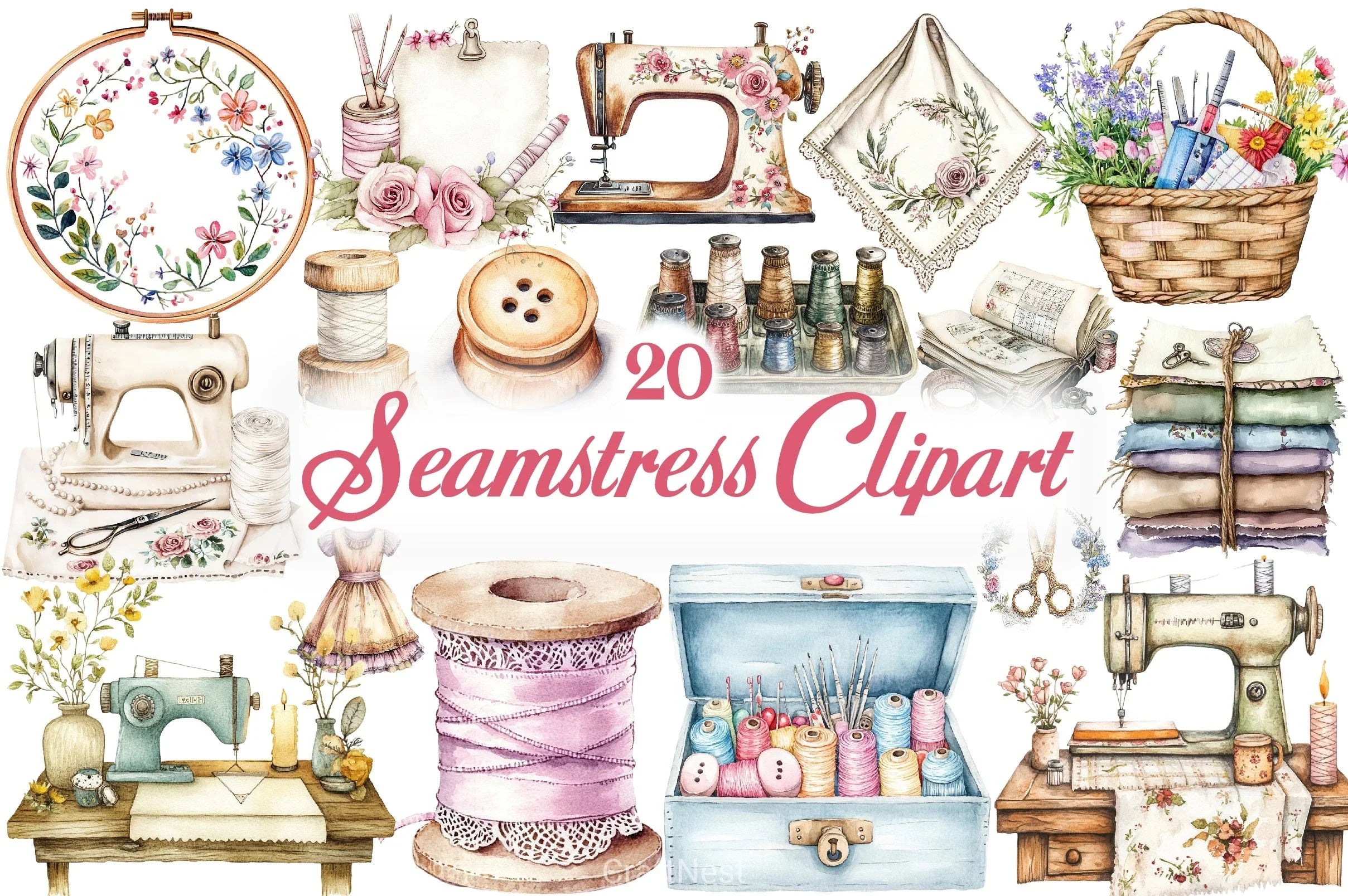 Seamstress Clipart Bundle - CraftNest - Digital Crafting and Art