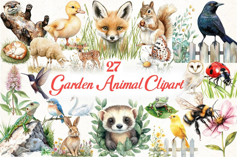 Garden Animals Clipart Bundle - CraftNest - Digital Crafting and Art