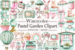 Pastel Garden Clipart Bundle - CraftNest - Digital Crafting and Art