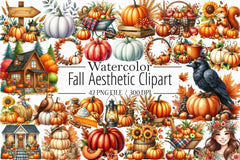 Fall Aesthetic Clipart Bundle - CraftNest - Digital Crafting and Art