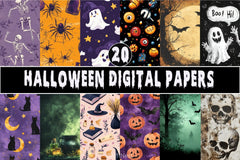 Halloween Digital Papers Set - CraftNest - Digital Crafting and Art