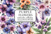 Purple Flowers Clipart Bundle