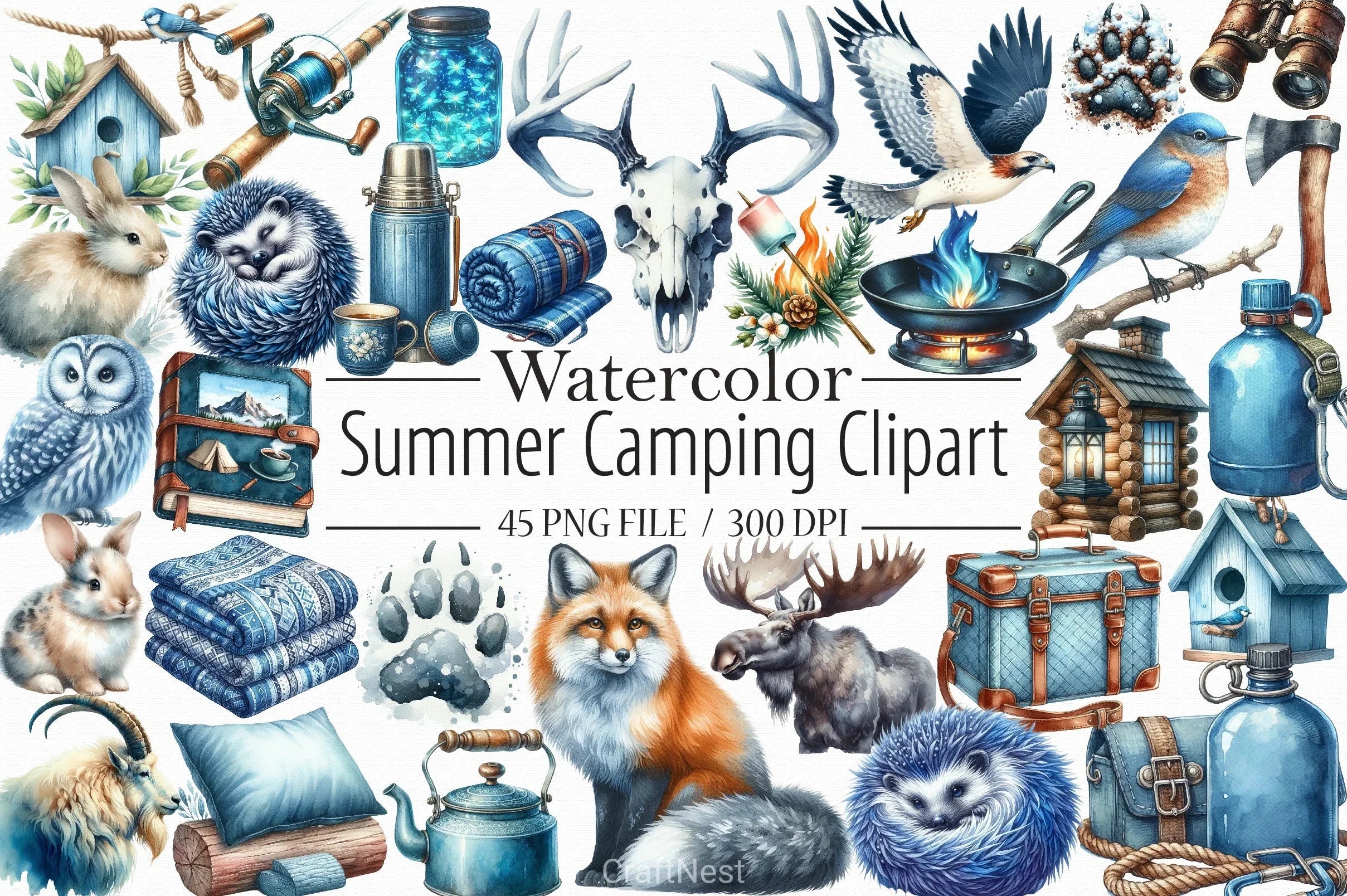 Summer Camping Clipart Bundle 2 - CraftNest - Digital Crafting and Art