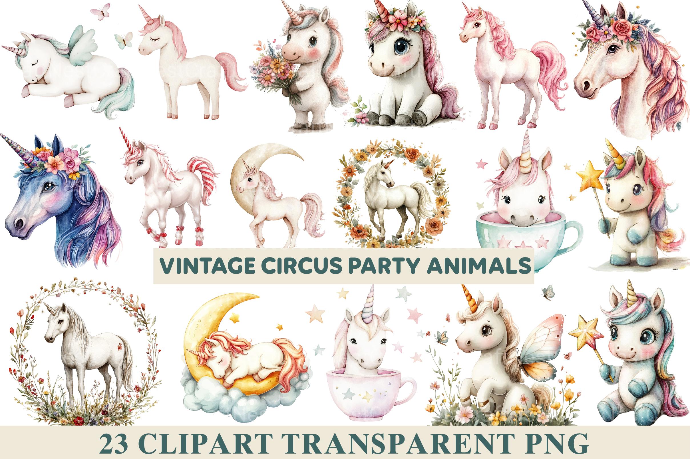 White Unicorns Clipart