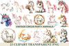White Unicorns Clipart