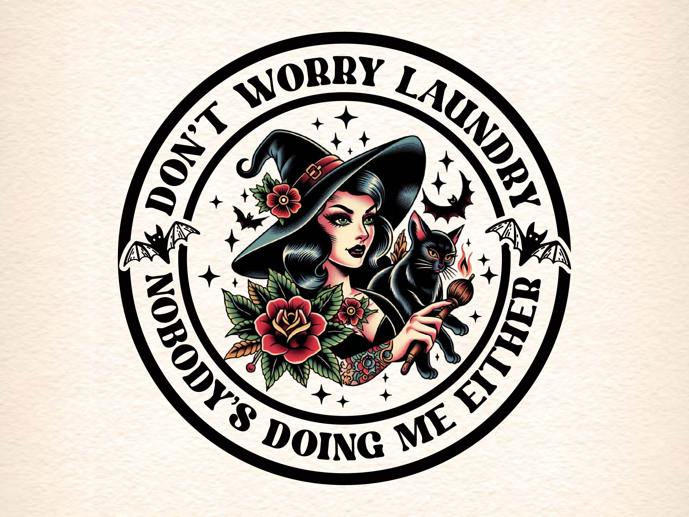 Dont Worry Laundry Vintage Halloween Clipart Bundle 1