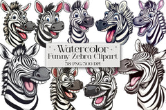 Funny Cartoon Zebra Clipart Bundle - CraftNest - Digital Crafting and Art