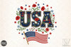 Floral Embroidery USA Retro Clipart Bundle