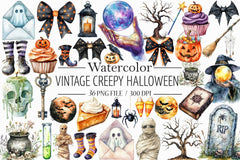 Vintage Halloween Clipart Bundle 16 - CraftNest - Digital Crafting and Art