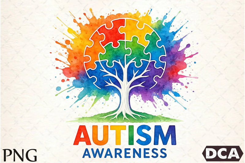 Brushstroke Autism Awareness Design Clipart Bundle - CraftNest - Digital Crafting and Art